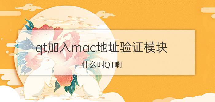 qt加入mac地址验证模块 什么叫QT啊？